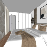 visualisation 3D d'un projet de chambre moderne